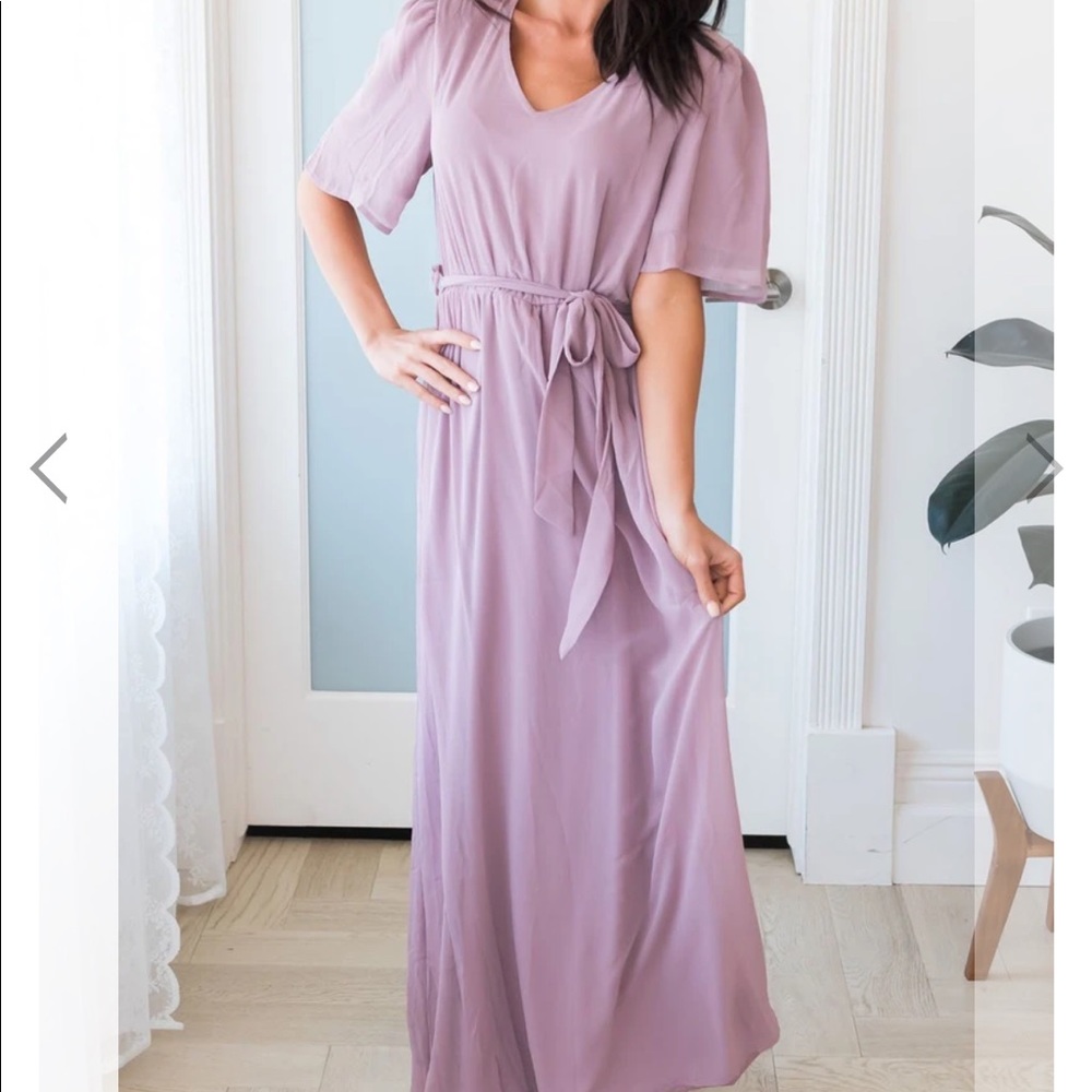 Tea & Rose NeeSee’s Lavender Lined Modest Formal Maxi Dress S